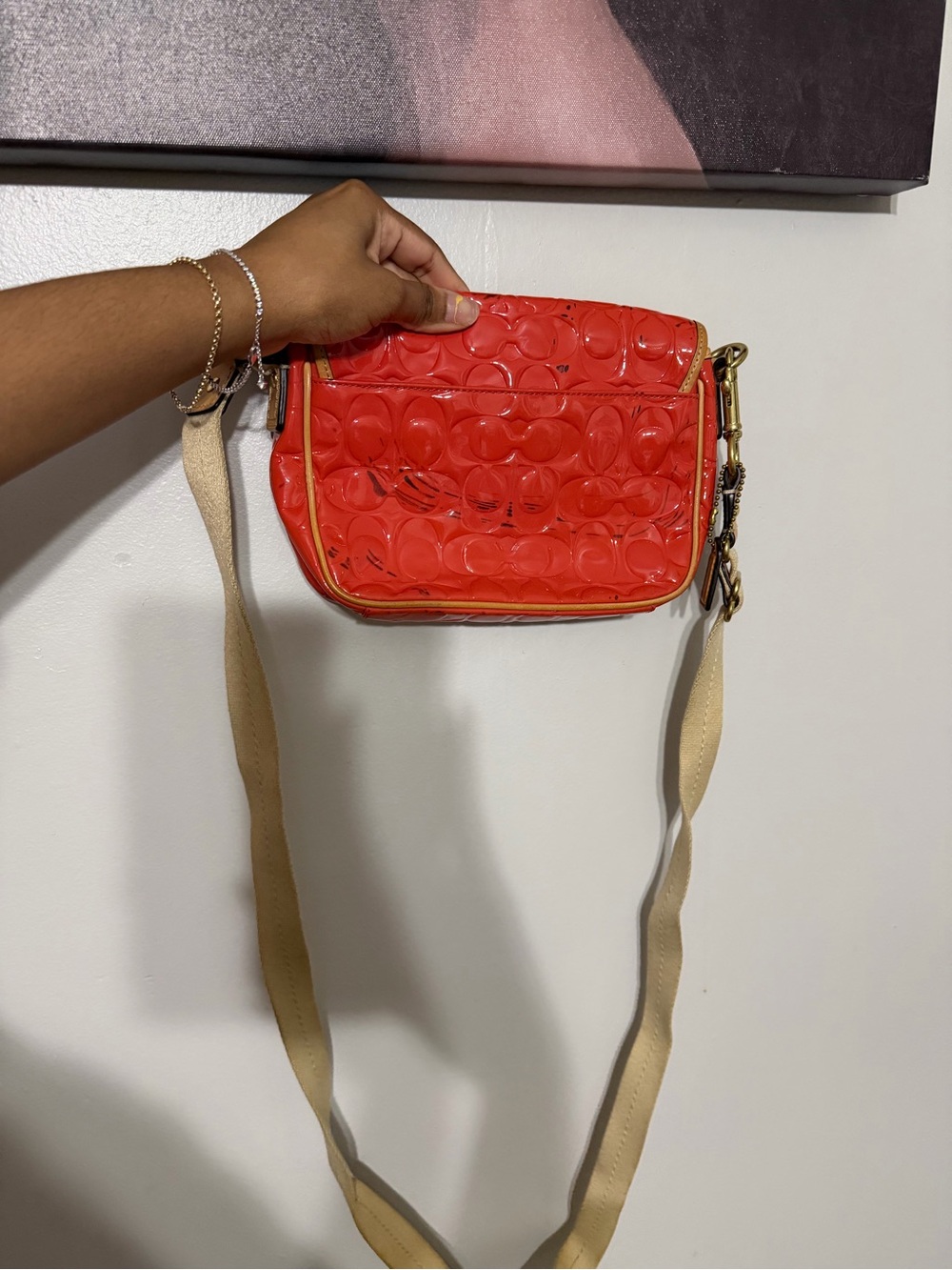 Coach Coral Patent Signature Crossbody Bag - Picture 2 of 10